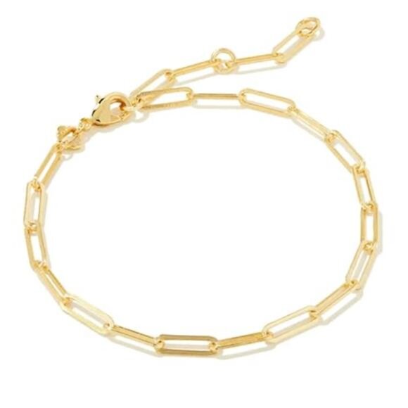 Jewelry - Gold paperclip bracelet women dainty chain adjustable fashion jewelry gift